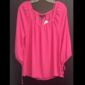 Banana Republic Hot Pink Peasant Blouse